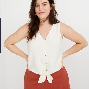 Madewell Texture & Thread tie Button Front Tank